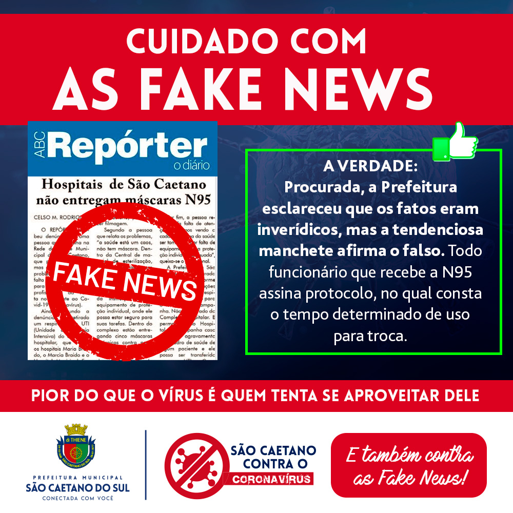 Fake News - Jornal alega falta de máscaras